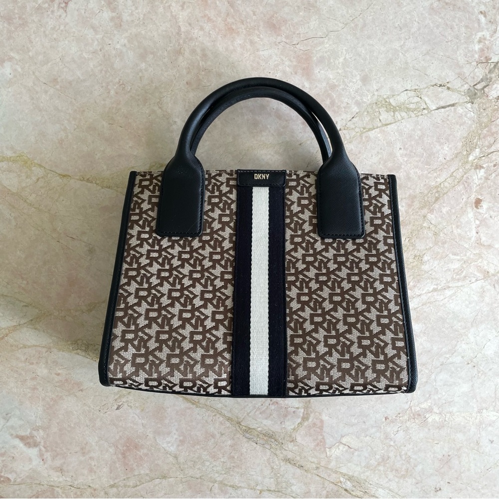 DKNY Brown and Black Mini Tote Bag